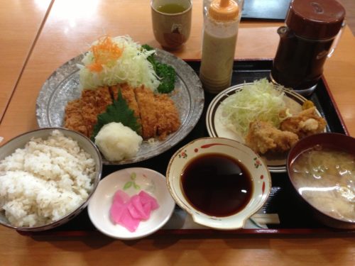 おろしとんかつ定食＋からあげ